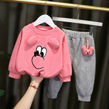 Meninas do bebê primavera outono conjunto de roupas meninas dos desenhos animados casuais topos + calças 2pcs crianças meninas jogging conjunto para bebes treino 2024 - compre barato