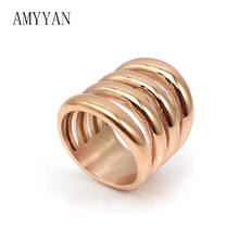 3 Colors Stainless Steel Lines Rings For Women Wedding Accessories Birthday Jewelry Supplies Summer Jewelry for Girls 2024 - buy cheap