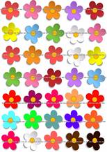 35 Flower Cake Topper Wafer Rice Paper Wedding Decoration Cupcake Cookie Topper Birthday Baby Shower Cake Decor Supplier 2024 - buy cheap