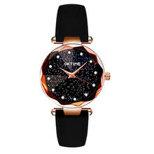 Relógio feminino de marca de luxo, com strass, céu estrelado, couro, quartzo, relógio de pulso, feminino 2024 - compre barato