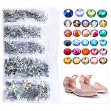 Hotfix-miçangas de strass ss6 ss10 ss16 ss20 ss30, mistura com ferro, cristais, vidro para roupas, diy 2024 - compre barato