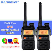 BAOFENG-walkie-talkie UV-3R Plus de doble banda, intercomunicador FM portátil, Radio Ham, UV 3R, bidireccional, 2 uds. 2024 - compra barato