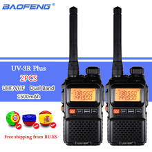 2PCS BAOFENG UV-3R Plus Dual Band Wireless Portable CB Walkie Talkie UV3R+ Intercom FM Transceiver Ham Radio UV 3R Two Way Radio 2024 - buy cheap