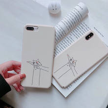 Ретро kawaii Белый Кот каракули искусство аниме японский телефонный чехол для iPhone 11 Pro MAX Xr XS Max 7 8 Plus 7plus симпатичный жесткий чехол 2024 - купить недорого