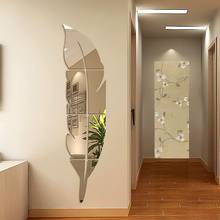 Plumas DIY Plume 3D espejo Adhesivo de pared para arte de sala de estar decoración del hogar vinilo adhesivo acrílico Mural decoración de pared 2024 - compra barato