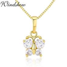 Cute White CZ Butterfly Charms Suspension Necklaces & Pendants Chain Necklace Women Grils Kids Jewelry Gold Color Collier Kolye 2024 - buy cheap