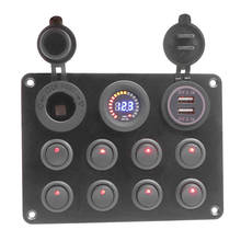 Panel de interruptor LED para coche, interruptor con voltímetro Digital de color, doble puerto USB, salida de 12V, 8 entradas, 12 ~ 24V, para BMW E60, Audi A3, Ford 2024 - compra barato