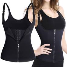 Colete abdômen modeladora feminina, peito preto suporte zíper cintura emagrecedor barriga controle modelador 2024 - compre barato