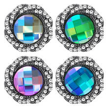 KZ3560 Beauty  whirling Crystal Multi-faceted metal 18MM snap buttons fit 18mm snap bracelet snap jewelry wholesale 2024 - buy cheap