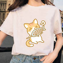 Summer Harajuku Kawaii Cat O Neck Tshirt Funny Woman Short Sleeve T-shirt Loose Woman T Shirt Graphic Streetwear Top Female 2024 - buy cheap