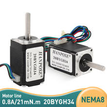 Motor paso a paso Nema 8 20BYGH34, serie 20, 20x34mm, 0,8a 21mN.m, alto par de 1,8 grados para mini impresora 3D cnc, envío gratis 2024 - compra barato