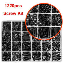1220pcs Metric Bolt Assortment M2 M3 M4 M5 Washer Screws Nuts Hex Socket Head Cap Machine Screws Round Socket Bolts 2024 - buy cheap