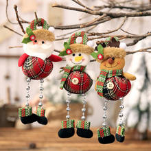 Cartoon Plaid Santa Claus Christmas Doll Girl Ornaments Merry Christmas Tree Elk Cloth Dolls Hanging Decorations New Year Gifts 2024 - buy cheap
