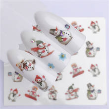 1 лист зимней снежинки YZWLE, переводные наклейки для ногтей, маникюрные наклейки в рождественском стиле, сделай сам 2024 - купить недорого