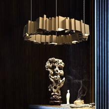 Italian minimalist chandelier creative design hall art lamps gold round metal lights 2024 - buy cheap