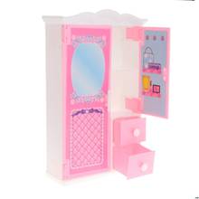 Новый шкаф игрушка с зеркалом Кукольный дом принцесса мебель для спальни шкаф кукла аксессуары для кукол игрушки подарки 2024 - купить недорого