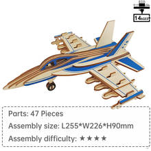 F18 fighter, quebra-cabeça 3d de madeira para crianças, brinquedo educacional infantil de 1000 peças, brinquedo para meninos, brinquedos diy 2024 - compre barato