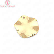 (33650)10PCS 15.5*15MM thickness 1MM 24K Gold Color Brass Wave Irregular Charms High Quality Diy Jewelry Findings Accessories 2024 - buy cheap