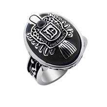 Vampire Diaries Damon Salvatore Black Agate Ring 925 Sterling Silver Jewelry For Men Birthday Christmas Gifts Cosplay Accessory 2024 - buy cheap