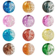 Pandahall 1 Box 8mm Round Two Tone Transparent Crackle Acrylic Beads Half Spray Painted and Crackle Style Acrylic Beads for DIY 2024 - buy cheap