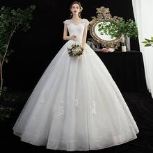 LAMYA Luxury Lace Appliques Wedding Dress Ball Gown Ivory New White Wedding Gown Bride Pearls Bridal Gown Robe De Off Shoulder 2024 - buy cheap