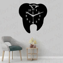 Timelike Creative Tooth-Shaped Wall Clock Dental Ornament Wall Clock 3D Acrylic Creative Mirror Wall Sticker Home Decor WL799 2024 - buy cheap