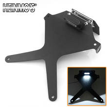 Montura de placa de matrícula ajustable de aluminio para motocicleta, soporte con luz para Yamaha MT07 MT 07 MT-07 2015 2016 2024 - compra barato