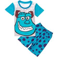 New arrival one piece girls summer short sleeve cotton cartoon pajamas,kids pijamas,baby wears for 2-7 years 2024 - buy cheap