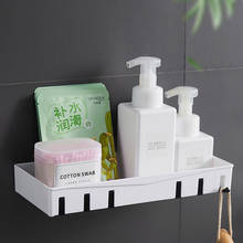 Organizador de baño montado en la pared, estante de almacenamiento de artículos para el hogar, accesorios de baño, estante de plástico de cocina, estante de espacio, Nail-freel 2024 - compra barato