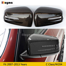 Cubierta de espejo trasero de fibra de carbono W204 para Benz Clase C, C180K, C200K, C250, año 2007-2013, C63, AMG, estilo 2024 - compra barato