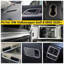 Accesorios de acero inoxidable para reposabrazos, botón de elevación de ventana/salida de ventilación de aire acondicionado, embellecedor de cubierta para VW Volkswagen Golf 8 MK8 2020 2021 2024 - compra barato