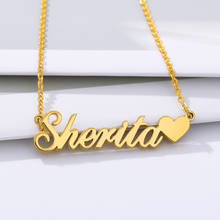 Custom Name Necklace Gold colour Stainless Steel Personalized Name  Love Necklace For Women Men Bijoux Bff Jewelry 2024 - buy cheap