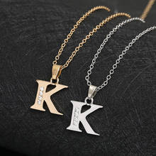 30pcs Stainless steel alloy alphabet Initial Letter K America 26 English word Letter Family friend name sign Necklace jewelry 2024 - buy cheap