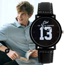 2020 часы мужские с большим циферблатом Ретро стиль личности простой кожаный ремень мужские часы кварцевые часы влюбленные часы Relogio Masculino 2024 - купить недорого
