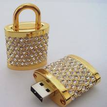 Gold Diamond Lock USB Flash Drive 1TB Genuine USB 128GB 16GB 32GB 64GB Gift Jewelry Pen Drive Pendrive 2TB Memory Stick Key Gift 2024 - buy cheap