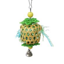 Pet Parrot Bird Chewing Toy Cage Hanging Woven Rattan Ball with Paper Strips Foraging Biting Swing Toys for Budgie Parakeet 2024 - buy cheap