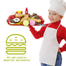Juguetes Educativos de comida de imitación para niños, casa de juegos para bebés, hamburguesa, perro caliente, patatas fritas, juego de cocina de comida rápida 2024 - compra barato
