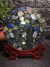 23cm Natural Labradorite Slice disk Mineral Plate compass for home decoration 2024 - buy cheap