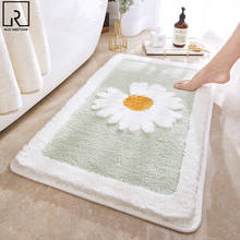 Alfombra de baño de flores peludas, felpudo suave antideslizante para ducha, gran tamaño, absorción de agua, Felpudo de entrada, decoración del hogar 2024 - compra barato