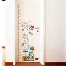 Pegatinas de pared de dibujos animados para niños, calcomanías para puerta de gatos grandes y encantadores, calcomanías de medición de altura para habitaciones de niños, 180x65cm 2024 - compra barato