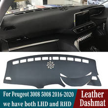 Leather Dashmat Dashboard Cover Pad Dash Mat custom Carpet Car-styling Accessorie For Peugeot 3008 5008 2016 2017 2018 2019 2020 2024 - buy cheap