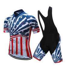 Men's USA Team Cycling Jersey Set 2022 Summer Road Bike Clothing BIB Gel Pants Pro Dress Male Bicycle Clothes MTB Shorts Suit 2024 - buy cheap