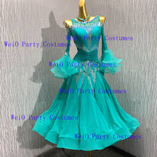 Женское платье для современных танцев, высококачественная одежда для бальных танцев, стандартные костюмы для выступлений и бальных танцев, платье для вальса и стразы 2024 - купить недорого
