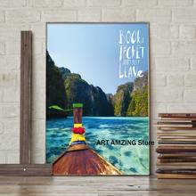 Book a Ticket and Just Leave Travel Wall Art Canvas Painting Motivational Posters And Prints Home Decor For Living Room Bedroom 2024 - buy cheap