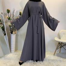 Women Muslim Maxi Abaya Dress Loose Nidha Long Sleeves Solid Color Dubai Turkey Islam Clothes Caftan Robe Modest Gown Elegance 2024 - buy cheap