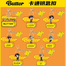KPOP Bangtan Boys New Album Butter Same Cartoon Two-piece Keychain Key Ring Pendant Surrounding 2024 - buy cheap