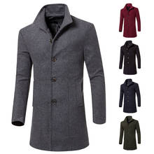 Мужское шерстяное пальто осень-зима, новое однотонное высококачественное мужское шерстяное пальто, роскошная брендовая одежда SA837 2024 - купить недорого