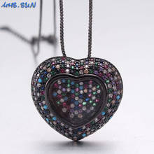 MHS.SUN Fashion Colorful Zircon Paved Heart Pendant Necklace Vintage Chain Necklace For Women/Girls AAA CZ Jewelry 1Pc 2024 - buy cheap