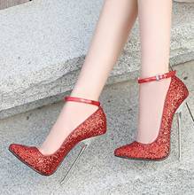 Extreme 16cm High Heel Ladies Shoes Big Size 46 Women Shoes Pumps Show Modeling Bling Wedding Shoes Thin Heels Fashion 2020 New 2024 - buy cheap