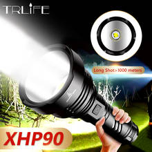 Мощность Фул XHP90 вспышка светильник USB Перезаряжаемые внешний светодиодный тактический фонарь с 5000 мАч 26650 батарея зум лампа Мощность флэш-светильник для охоты с регулируемым зумом 2024 - купить недорого